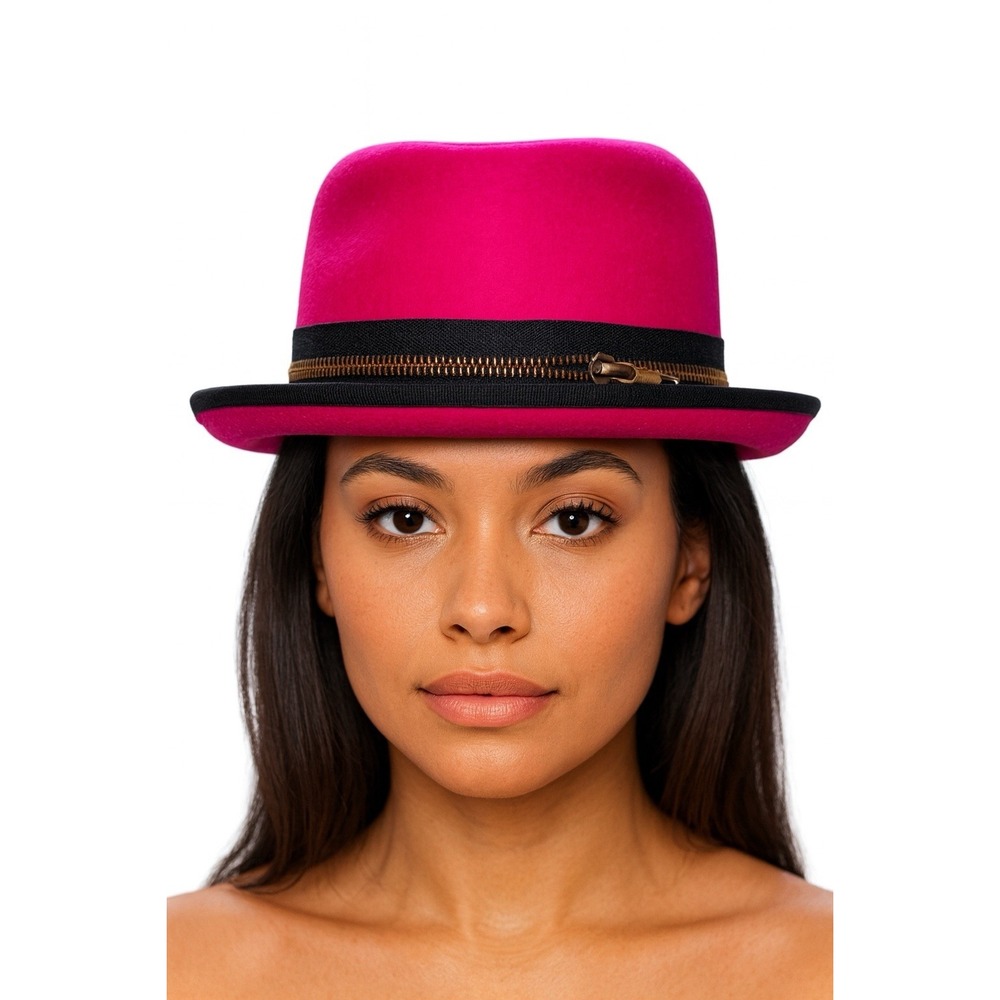 Vintage Street Smart Pink  100% Wool Felt Ladies Church‎ Hat Made In USA Y2K